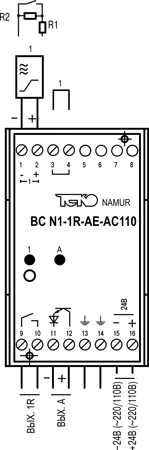 Габариты BC N1-1R-AE-AC110-C